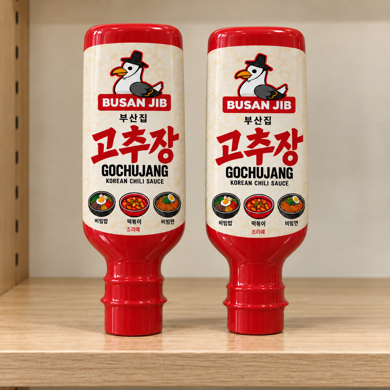 빨강 캡을 아래로 세운 부산집 고추장 E 패키지 시안