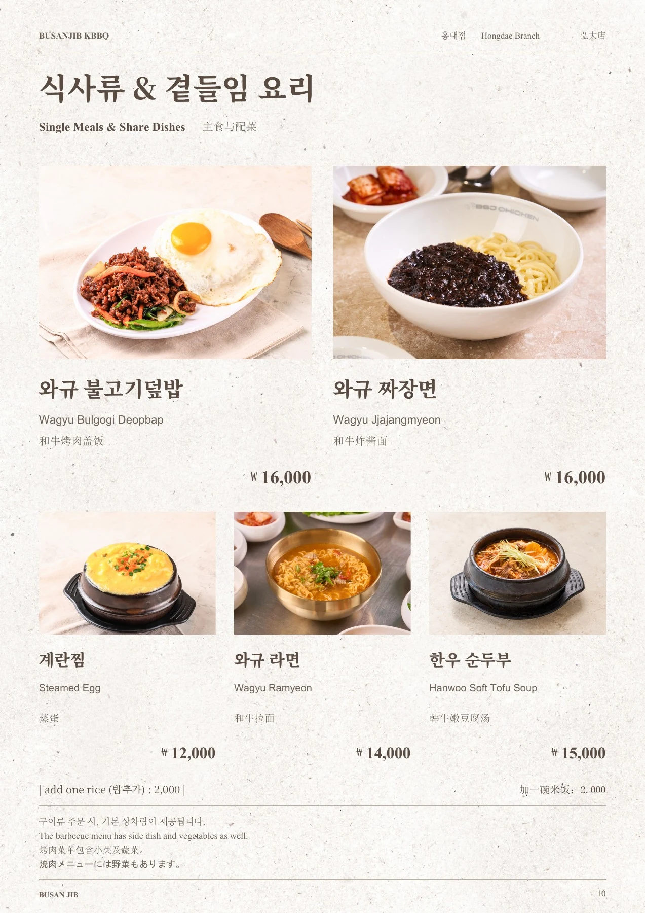 BUSANJIB HONGDAE — أطباق فردية